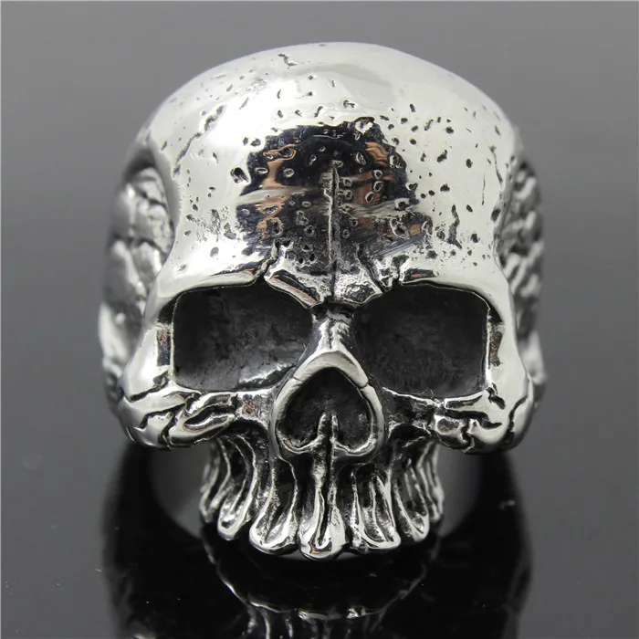 

1pc Mens Boy New Cool Design Big Skull Head Punk Style Ring 316L Stainless Steel Hot Selling Ring