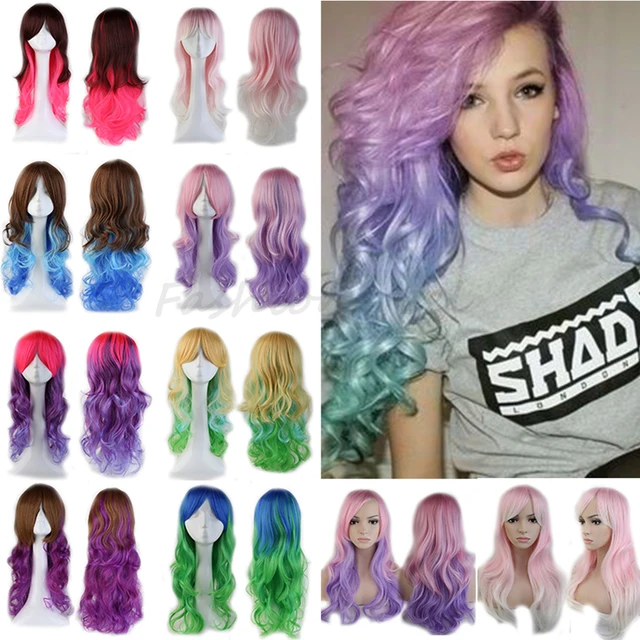 14cm Vogue Cosplay Anime Synthetic Full Wigs 14% Sexy Curly Wavy ...
