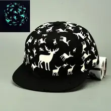 Новая модная светящаяся Бейсбол Кепки бейсболка Для женщин Для мужчин в стиле «хип-хоп» с принтом светится в темноте шапка Санты Клауса C1078