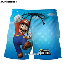 Jumeast бренд для мужчин/женщин 3D печатных мультфильм Супер Марио шорты летние новые быстросохнущие пляжные повседневные спортивные брюки короткие брюки