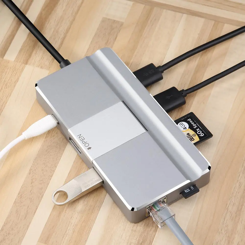 YC217 Тип-C USB Hub 8 Порты и разъёмы адаптер HDMI/DVI HD низкая Температура док-станция USB для телефона, компьютера, аксессуары для huawei samsung LG
