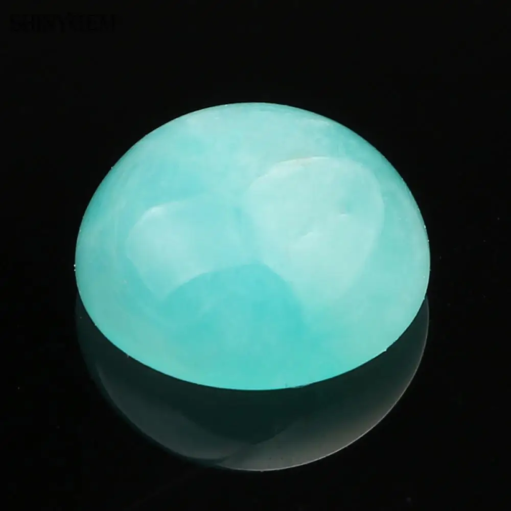 Круглые натуральные амазонитовые кабошоны ShinyGem 8 мм не просверленные бусины из