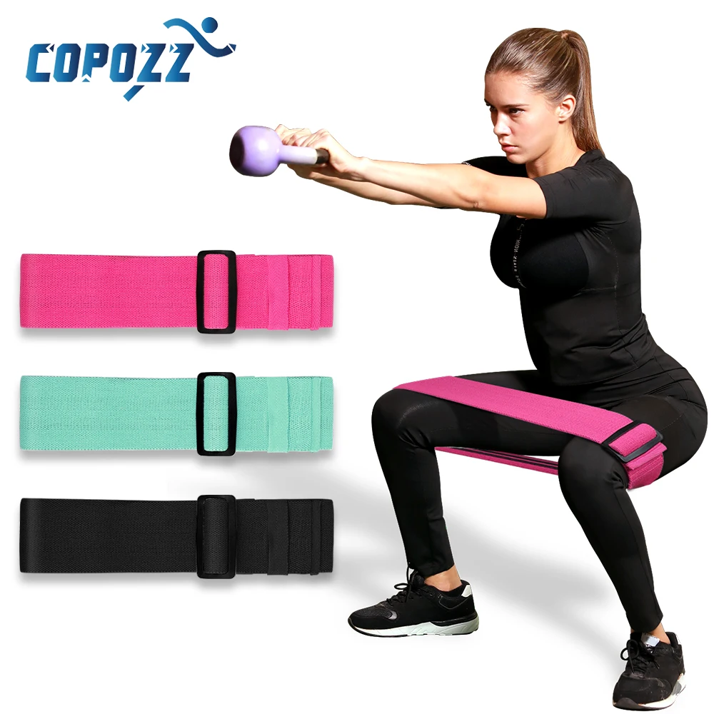 Comprar COPOZZ cadera ajustable bucle bandas elásticas de resistencia para las piernas y el trasero Anti Slip rollo de entrenamiento elástica botín bandas elásticas para Fitness equipo
