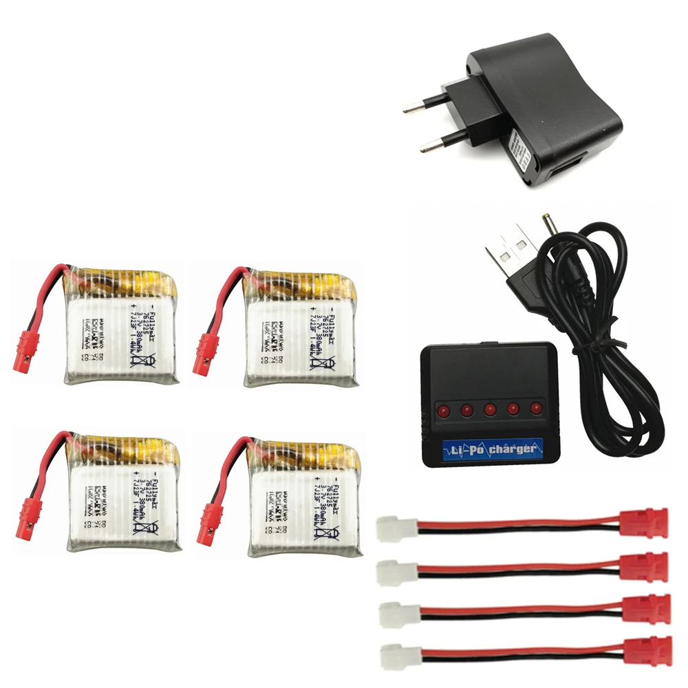 3,7 V 380mAh батарея 3,7 v lipo батарея и зарядное устройство для Syma X21 X21w X26 RC Квадрокоптер запасные части Аксессуары lipo 3,7 v - Цвет: set5