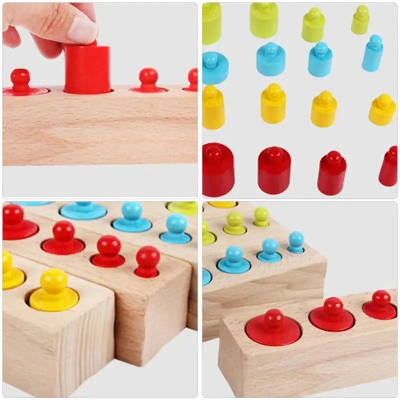 Детская игрушка montessori красочные цилиндрическая муфта комплект бука многоцветный блок