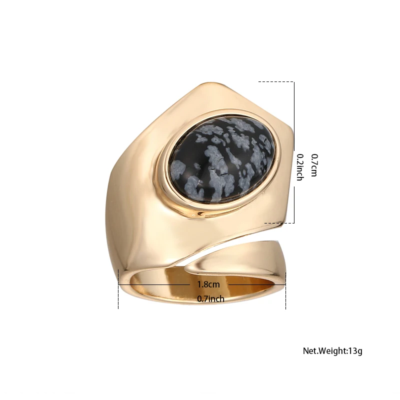 Yhpup 2017 Vintage Luxury Stone Exaggerated Women Rings Fashion Jewelry