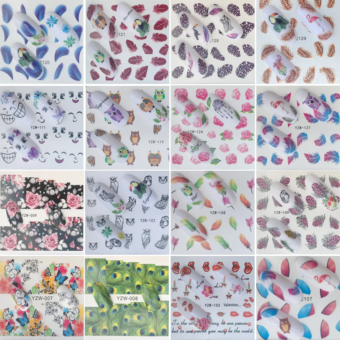 

1pc Flowers Water Sticker Beautiful Cute Fresh Nail Stickers Nail Decal Nail Art Decoration Different Styles Women Girls Ladies