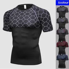 Новая мужская футболка для фитнеса быстросохнущая рубашка для бега Мужская спортивная одежда Спортивная футболка мужская футболка спортивная одежда