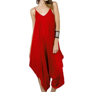 

Women Jumpsuit Summer V Neck Loose Beach Party Jumpsuit One Piece Romper Ladies Rompers Harem Trousers Rompers Womens Clothing