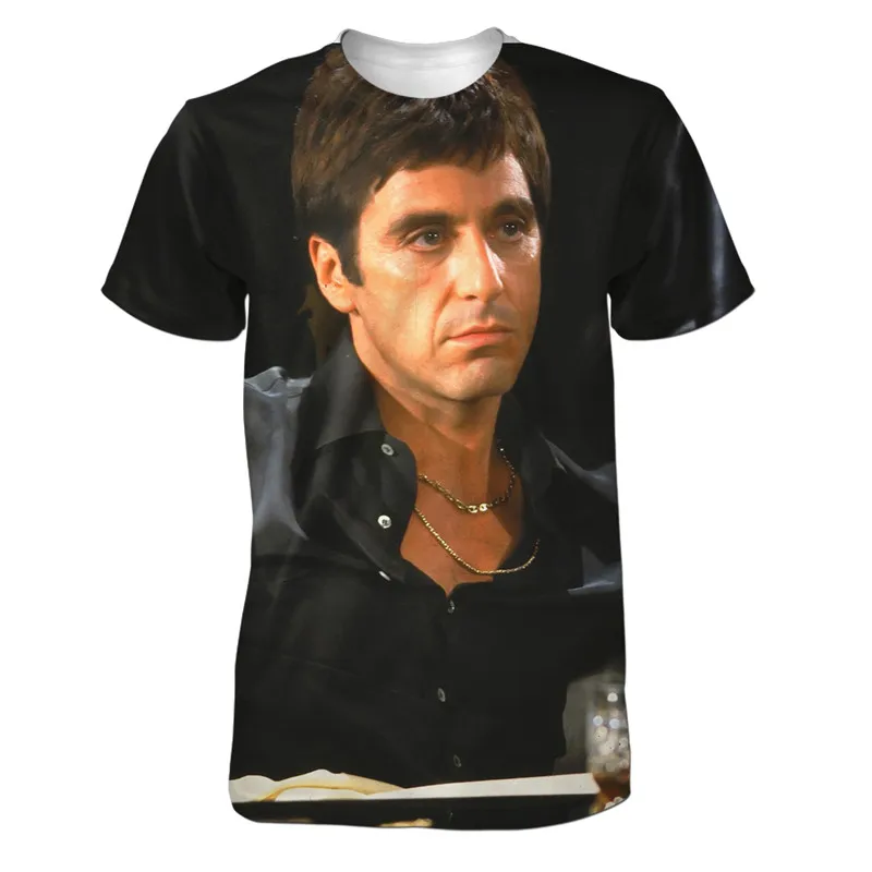 

REAL American US SIZE tony montana scene Custom made 3D Sublimation Print T-Shirt plus size 3xl 4XL 5XL 6XL