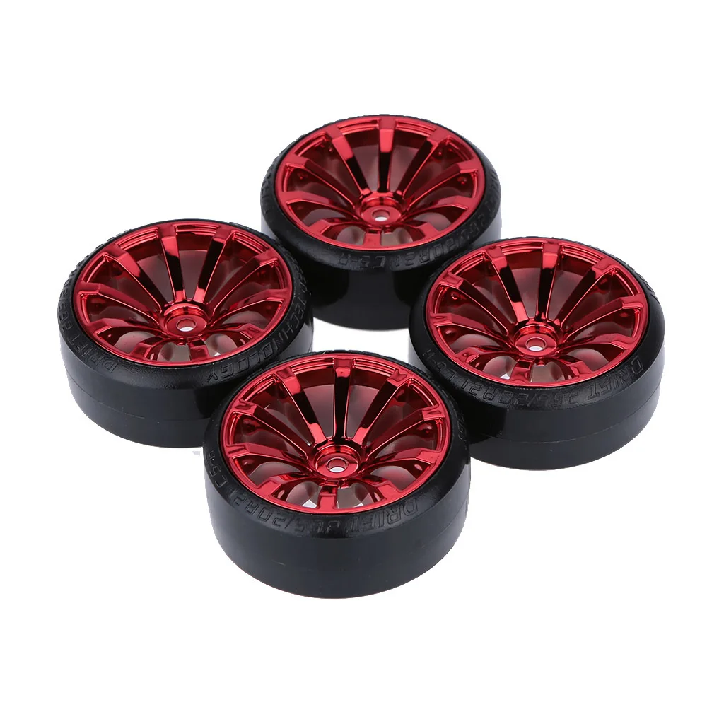 4Pcs / Set 1:10 RC Drift Car Tires Hard Tyre Wheel for Traxxas HSP Tamiya HPI Kyosho On-Road Drifting Cas RC Vehicle Part