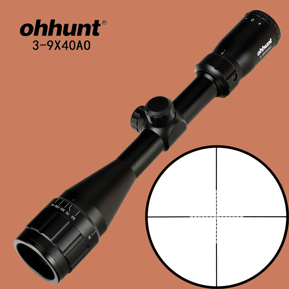 

ohhunt 3-9X40 AO Hunting Optical Sights 1 Inch Tube Riflescope Mil Dot Wire Reticle Rifle Scope For Sniper Airguns Airsoft