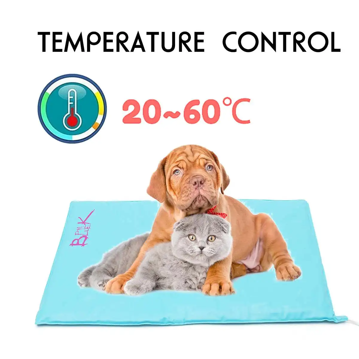 10 Level Adjustable Electric Pet Heat Mat Dog Cat Blanket Heated