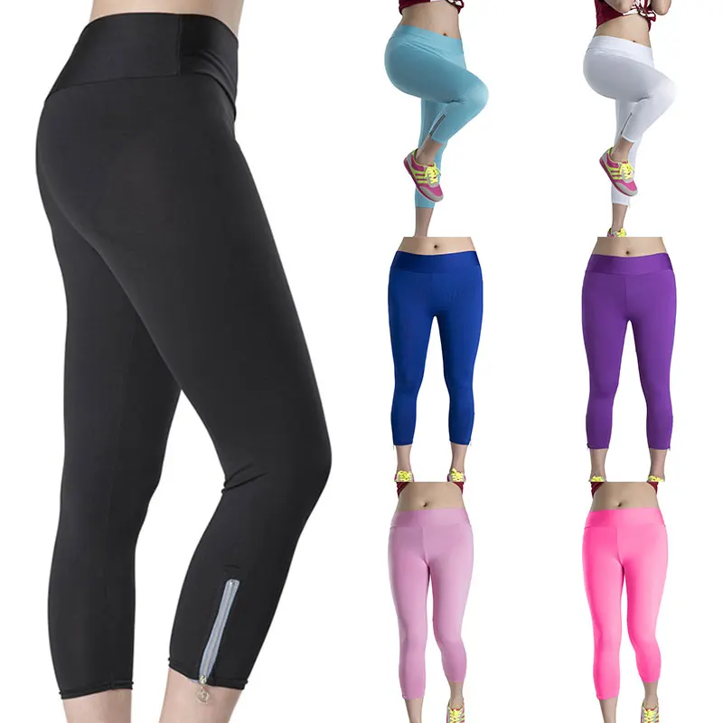 Women Slim Athletic Workout Hot Zippers Pants Yoga Tight Pants Leggings Shop BB55in Yoga Pants