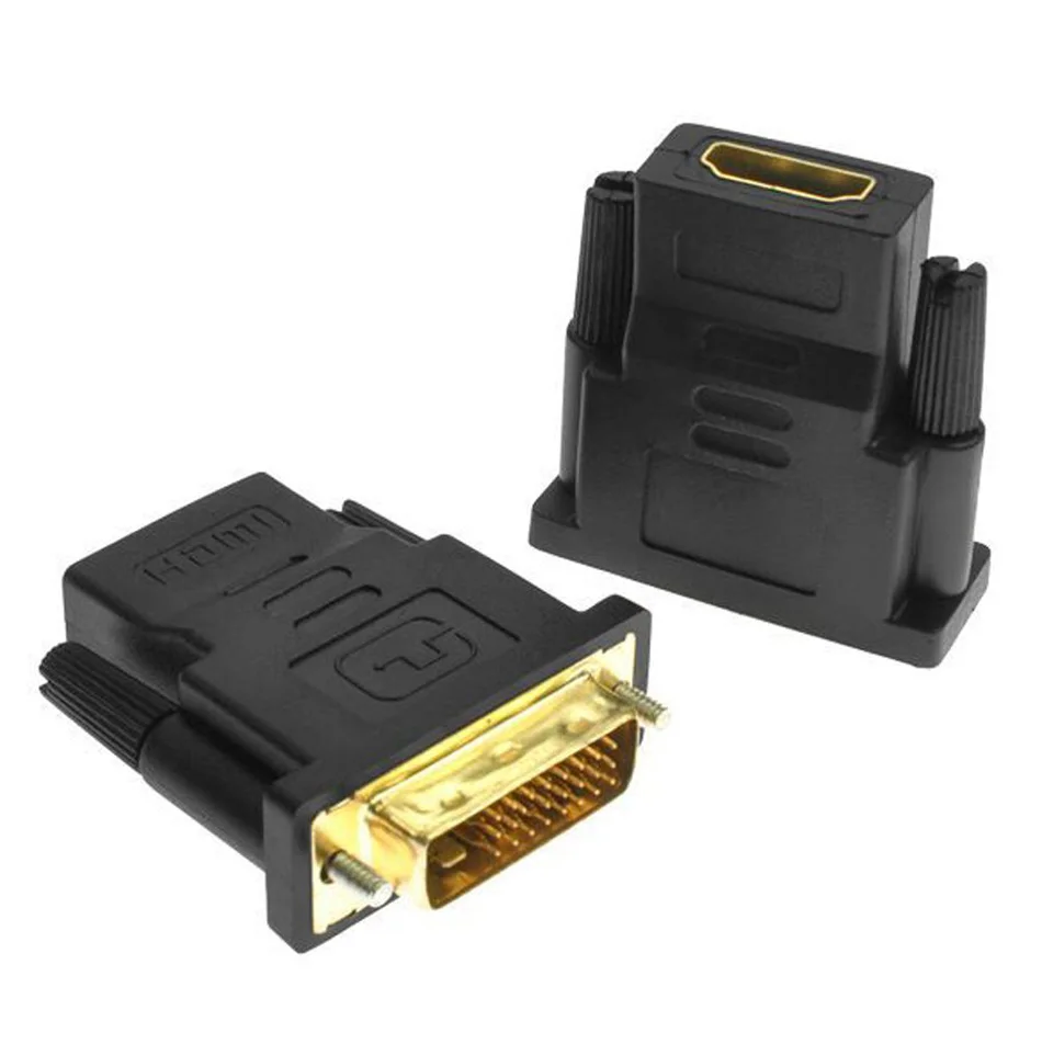 DVI 24+1 To HDMI Adapter Cables 24k Gold Plated Plug Male To Female HDMI To DVI Cable Converter 1080P For HDTV Projector Monitor