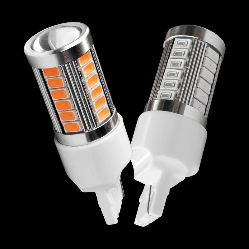 2X T20 7440 WY21W W21W 33 smd 5630 5730 Светодиодная лампа заднего хода Автомобильная дневная