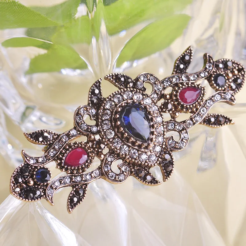 Blucome Latest Style Vintage Brooch Corsage Pins Crystal Joias turco Love Girls Women Delicate Gifts Broches Turkish Jewellery