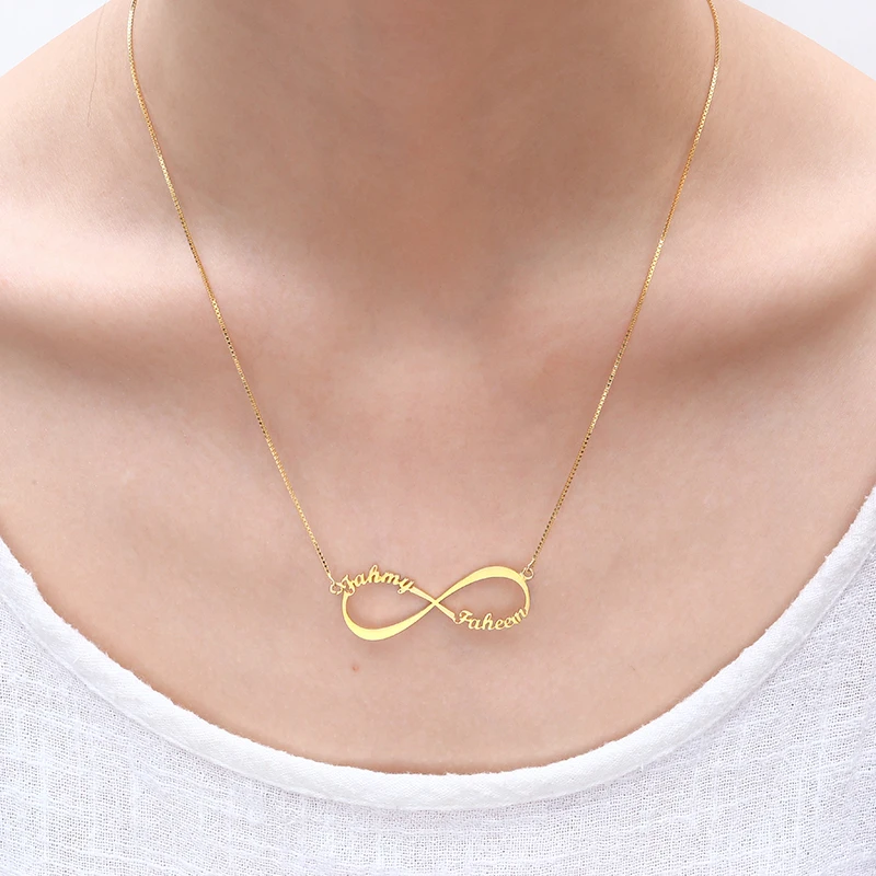 RainMarch 925 Silver Infinity Name Necklace Women Personalized Necklaces & Pendants Customiz Chock Necklace Gift Dropshipping (1)
