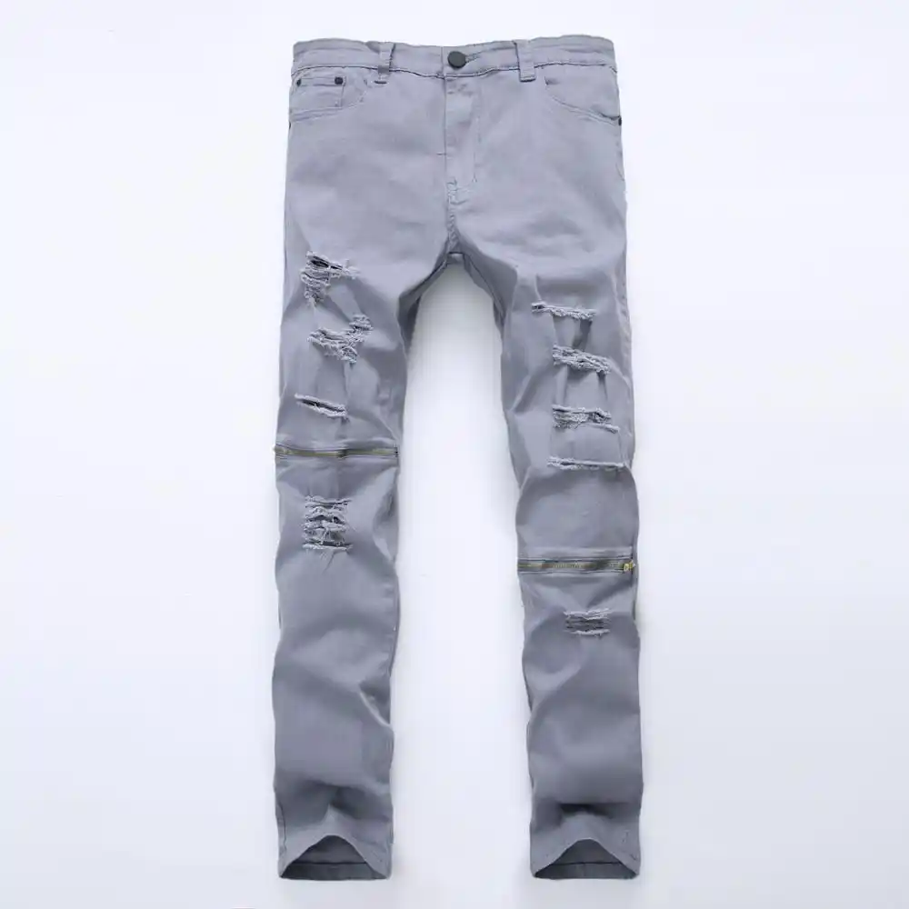 khaki ripped jeans mens