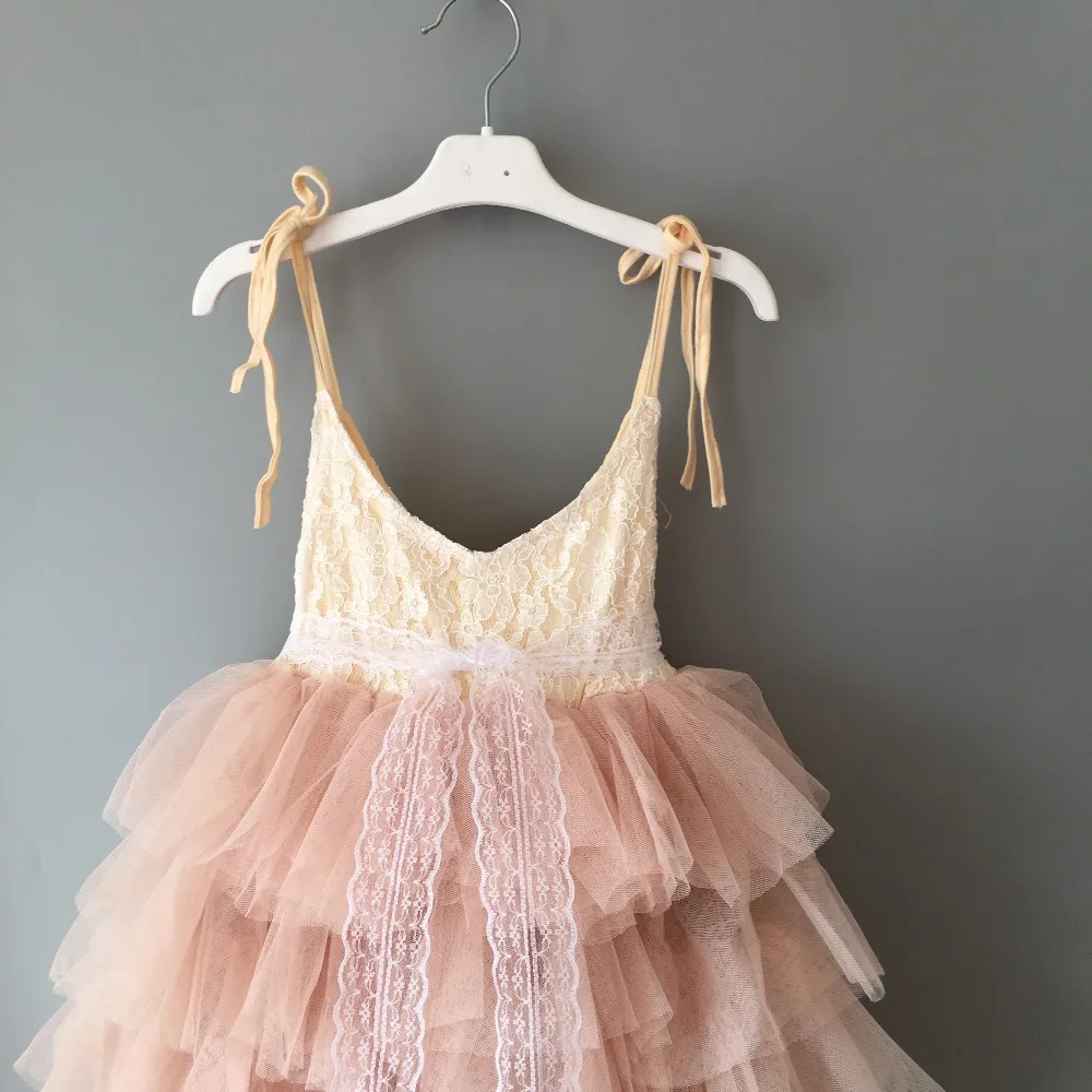 Шампанское для маленьких девочек элегантное вечернее платье детей цветы на поясе Свадебный костюм летний слинг vestido