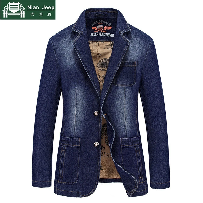 

2018 Brand Blazer Jacket Men Denim Jacket Coat Winter Windbreaker Slim Fit Solid Mens Jackets Plus Size M-4XL Jaqueta Masculina