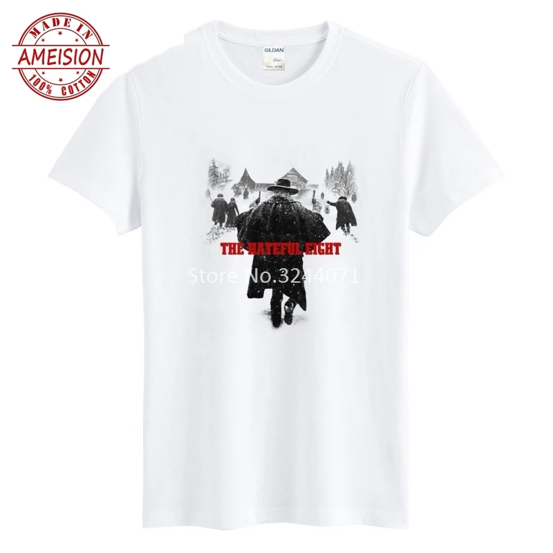 

New Summer Hot Sale funny For Men The Hateful Eight Serigraphy Taranti Movie Homme Top three quarter oversized t-shirt
