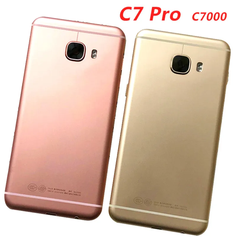 

For Samsung Galaxy C7 Pro Back Cover Case C7Pro Metallic Material Back Battery Cover Case Door Housing Cover Frame