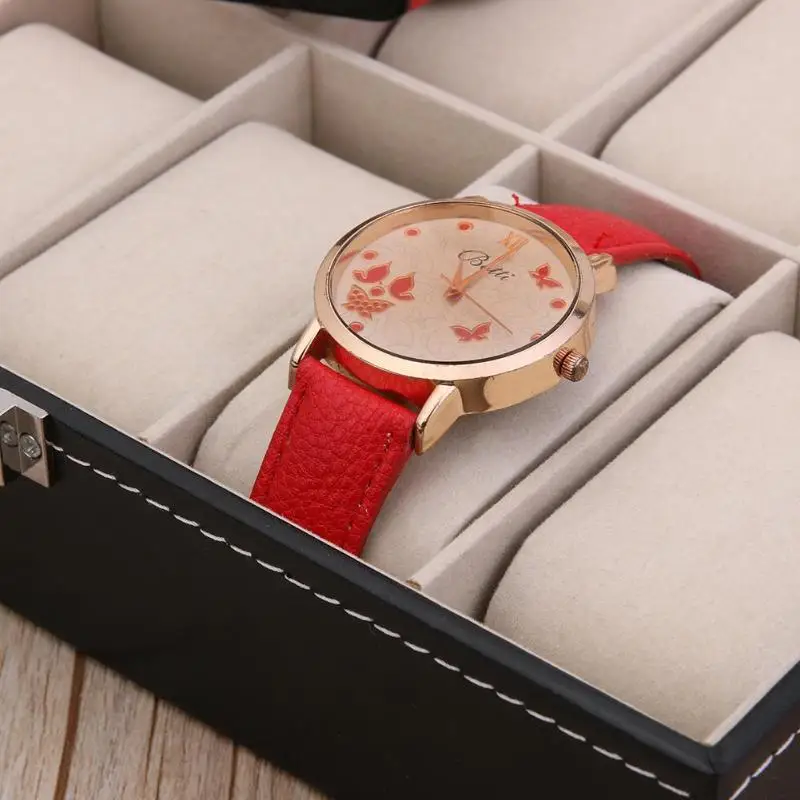 10 Grids PU Leather Watch Box Case Men Watches Holder Organizer Watches Jewelry Boxes cajas relojes horloge standaard