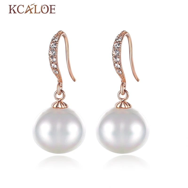 Image Rose Natural Pearl Earrings For Women Fashion Korean Version Of The New Oval Pearl Earrings The New Popular Wedding Earrings