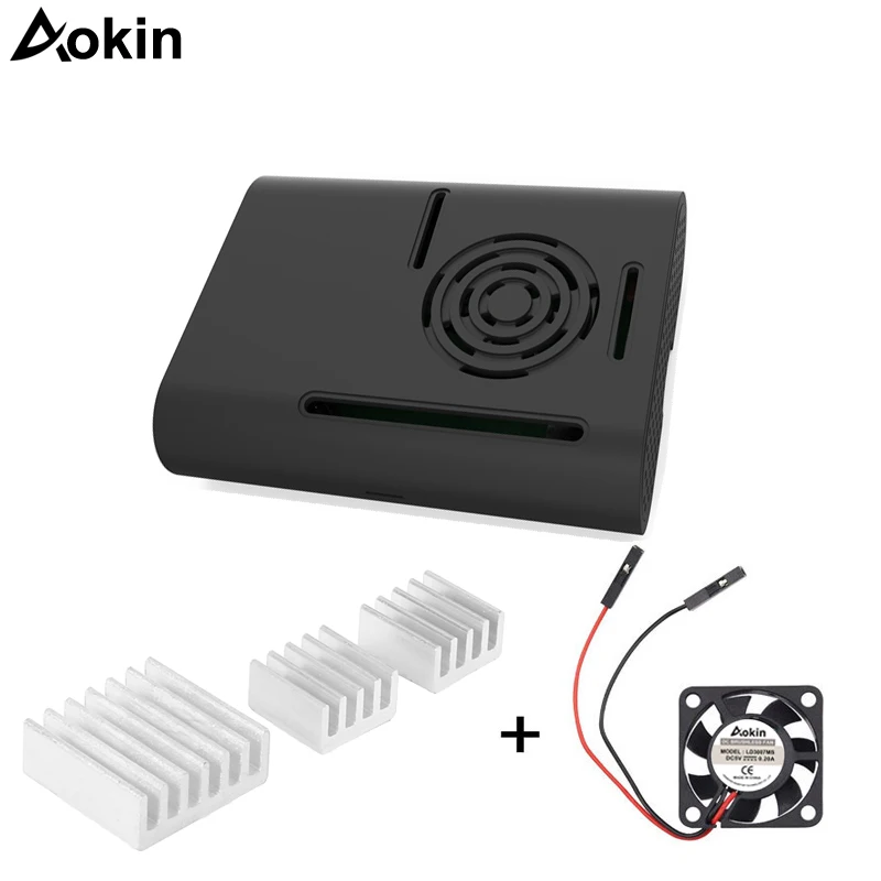 

Heatsink/Case/fan for Raspberry Pi 3 Case Cover with Aluminum Heatsink Cooling Fan For Raspberry Pi 3 + Model B + Plus