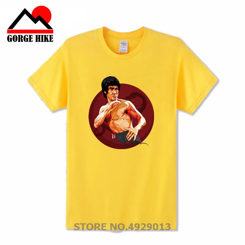 

2019 New Fashion Tees Summer Style Chinese Kung Fu Bruce Printed Lee Cotton T Shirt Men High Quality Short Sleeve Casual Tshirts