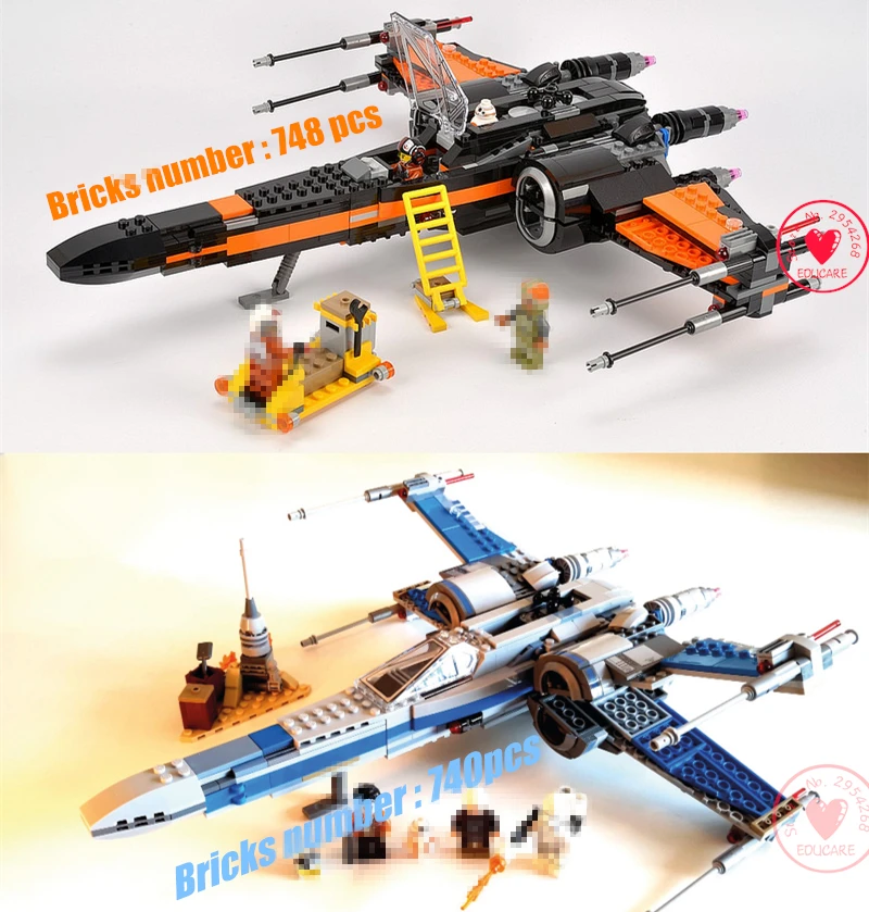 

New Starwars First Order Poe's X-wing Fighter Fit Star Wars Figures Technic Model Building Blocks Bricks Toy Gift Kid Set Boy