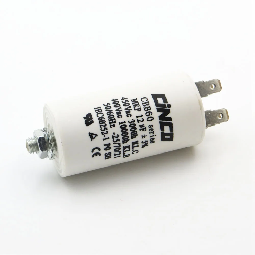 

CBB60 Motor Run Capacitors 12 UF 400 450 V 4pins SH DB Polypropylene Film Ac Water Pump electrical engine mfd mf VAC Volt