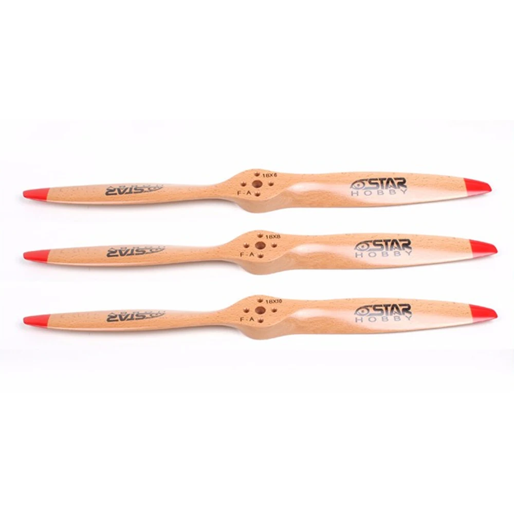 

6STARHOBBY Standard Wood Propeller 18x6 18x8 18x10 Inch for RC Gas Drilled Propeller DLE Gasoline Engine