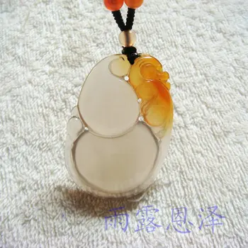 

Exquisite color qiao gourd pure hand-carved double-color pendant bead string necklace charm men's and women's style