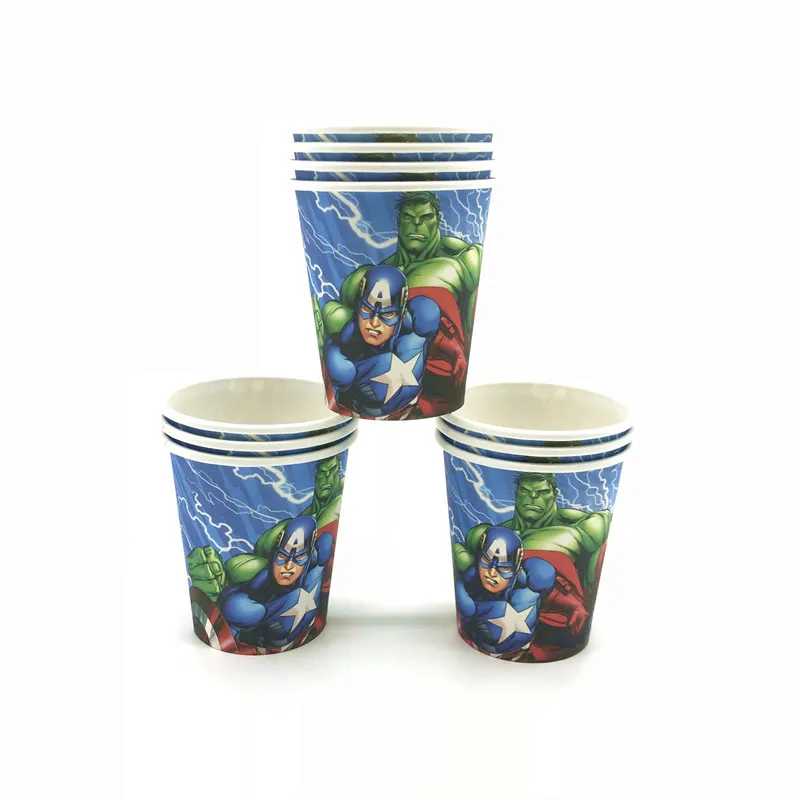 

10Pcs The Avengers Birthday Decorations Paper Cups 7.5cm*8.5cm*5cm Kids Boy Girl Disposable Tableware Party Supplies Paper Cups