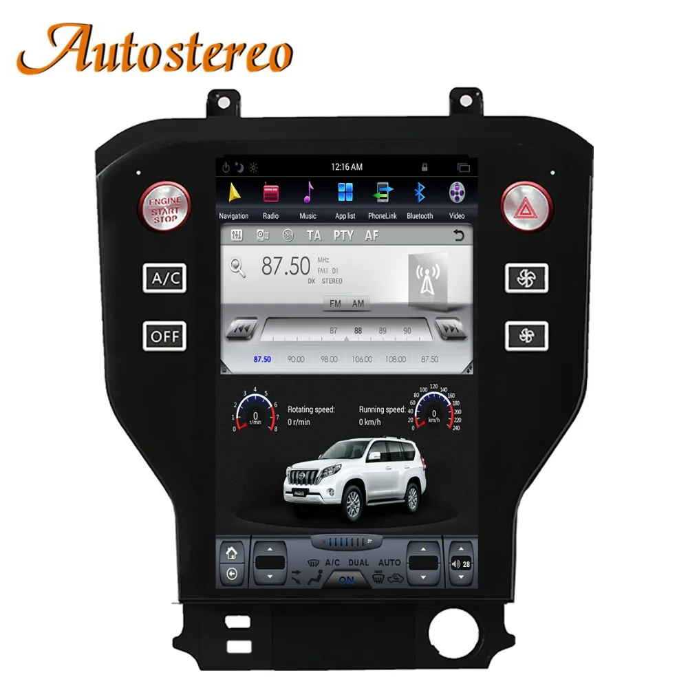 Discount Android 7 Tesla style Car No DVD Player GPS Navigation For Ford Mustang 2015+ stereo headunit multimedia radio tape recorder IPS 3