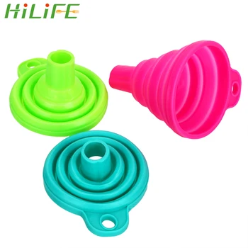 

HILIFE Kitchen Cozinha Cooking Tools Gadgets Collapsible Style Funnel Mini Silicone Foldable Funnels Protable Foldable Hopper