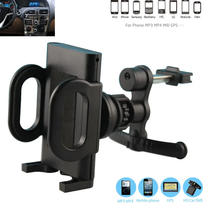 Rotary plastic Car Air Vent Clip GPS Cell Phone Mounts HOlders Stands