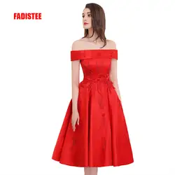 FADISTEE Новый дизайн Элегантные выпусквечерние ные платья Vestido de Festa A-Line аппликации бисер жемчуг короткое сексуальное платье с вырезом