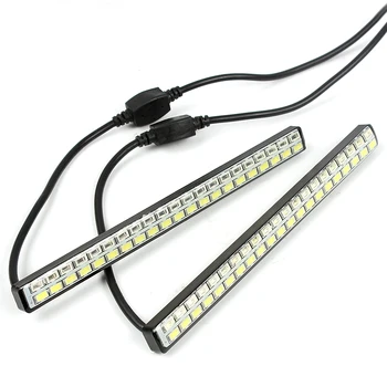 

White & Amber DRL Car Styling Turn Signal Indicator Light DC 12V 2Pcs Waterproof 42 LED Chips Car LED Daytime Running Lights