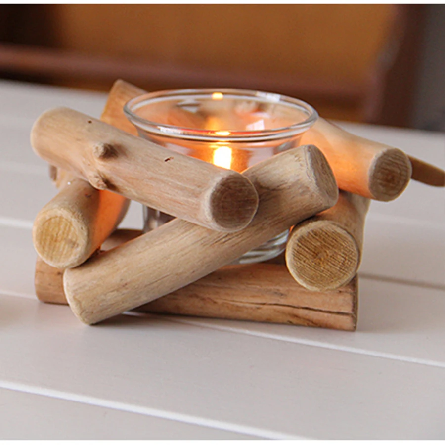 

Wood Glass Candle Holders For Wedding Retro Wedding Candle Holder Modern Wooden Photophore Bois Wedding Decoration Mariage 40K16