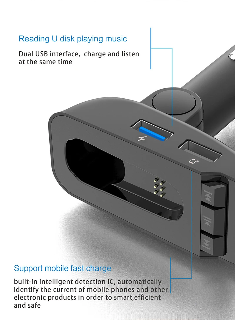 Автомобильный Bluetooth громкой связи телефон комплект Usb Bluetooth наушники Hands-free наушники мини беспроводные гарнитуры наушник