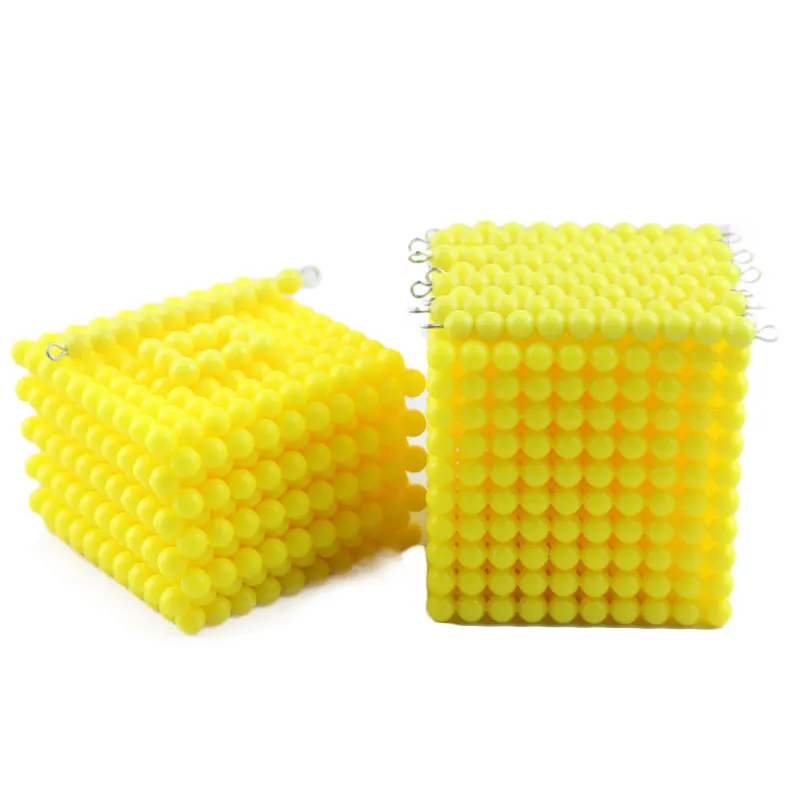 Wooden Montessori Toys Baby Yellow Beads Cube Montessori Beads Learning educational Toys for Toddlers juguetes brinquedos ME2264