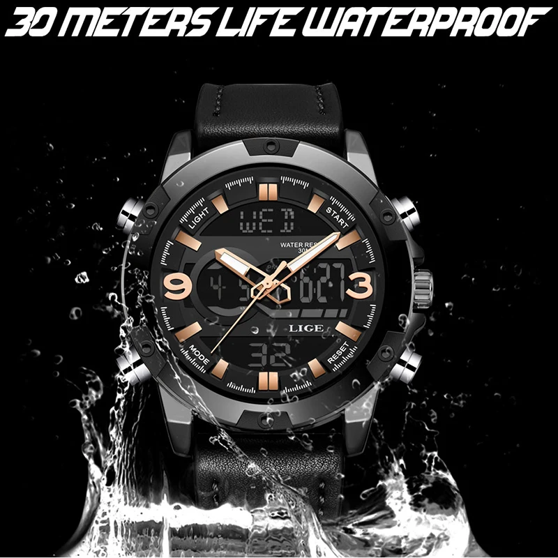 Relojes Hombre 2019 Новинка LIGE мужские s часы лучший бренд класса люкс кварцевые с двойным