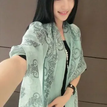 

Newest Fashion Wild Elegant Fashion Female Balinese Printed Spring And Autumn Women's Long Shawl Scarf Shawl Autumn Women