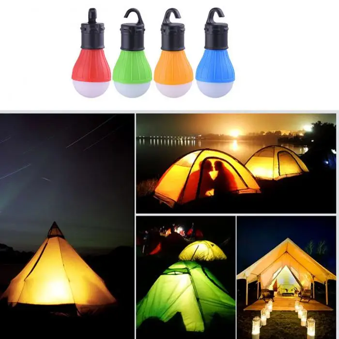 Mini Portable Tent Light LED Bulb Emergency Lamp Waterproof Hanging Hook Camping Flashlight PAK55