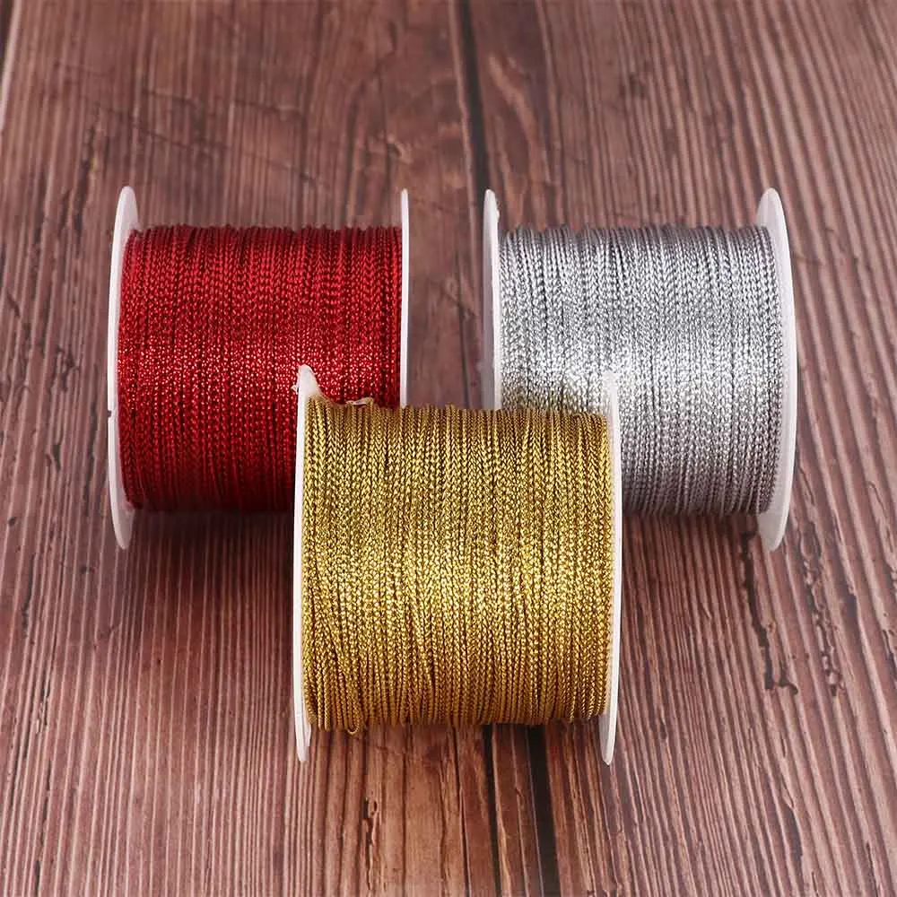 20/60 Meters Rope Gold/Silver/Red Color Cord Thread String Ribbon Line Bracelet Making No-slip Clothing Accessories nylon cord leather cord clothing accessories cotton rope jute rope macrame cord nylon rope waxed cord satin cord faux suede cord