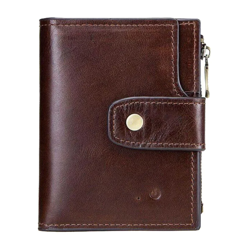 

Western Anti-theft Brush Genuine Leather Men Wallet SMart Bluetooth Defensive Cow Leather Men Purse