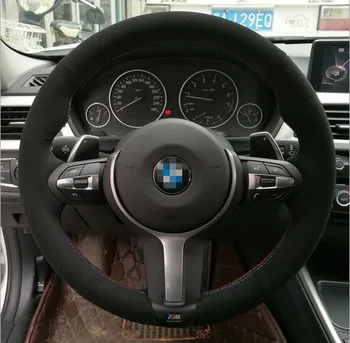 

Genuine Suede Car Steering Wheel Cover for BMW 328 sport edition M series All encompassing suede hand wheel cover velvet